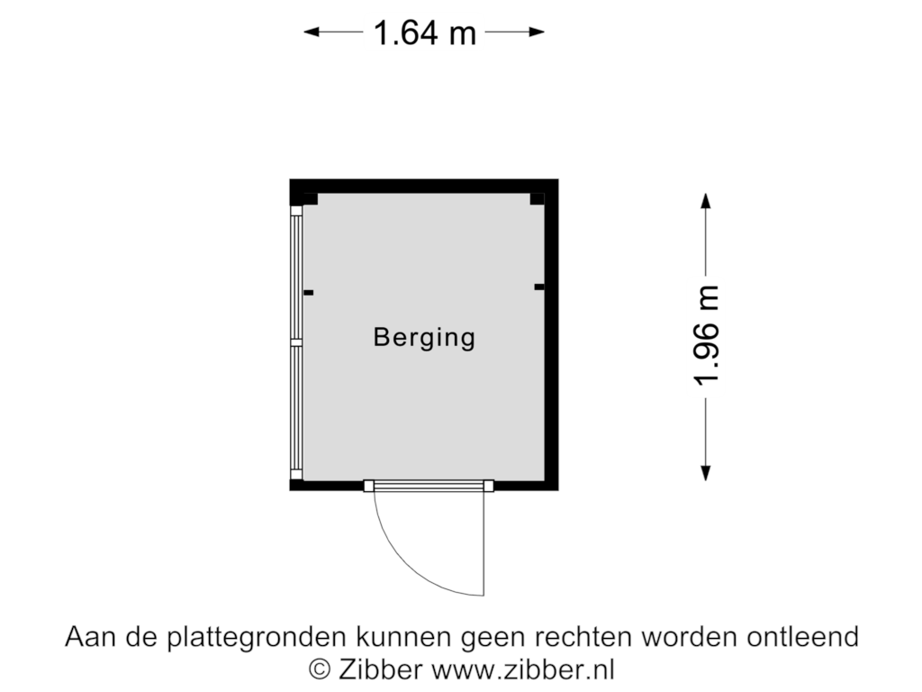 Bekijk plattegrond van Berging van Weeshuisstraat 27