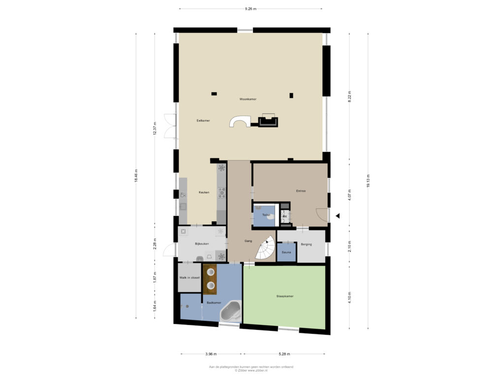 Bekijk plattegrond van Begane grond van Maasdijk 63