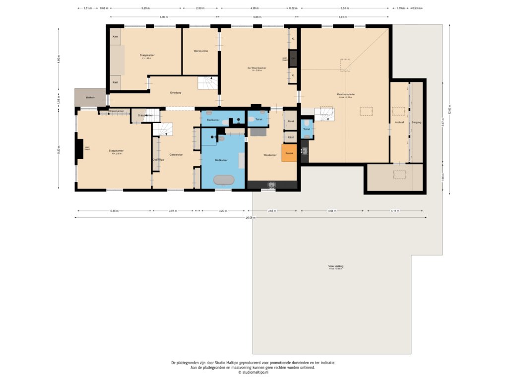 View floorplan of Eerste verdieping of Kerkstraat 19