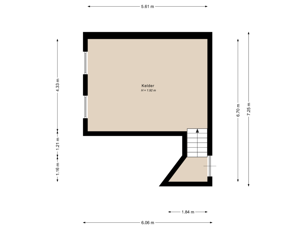 View floorplan of Kelder of Kerkstraat 19