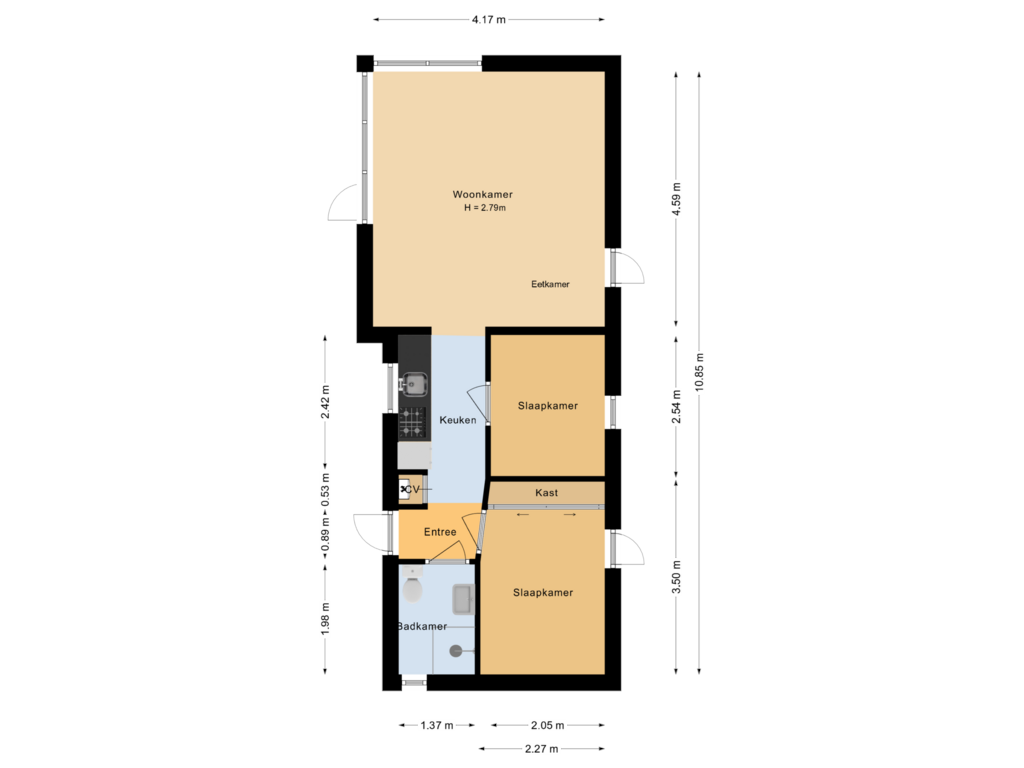 Bekijk plattegrond van Begane grond van Vijverlaan 1-JB12