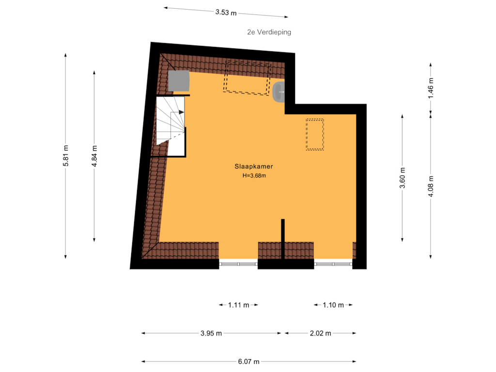 Bekijk plattegrond van 2e Verdieping van Kromstraat 6