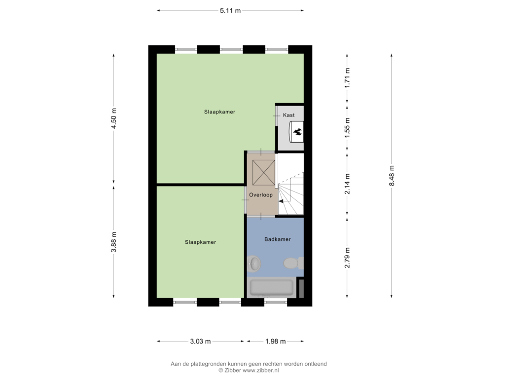 Bekijk plattegrond van Eerste Verdieping van Kaaidijk 16