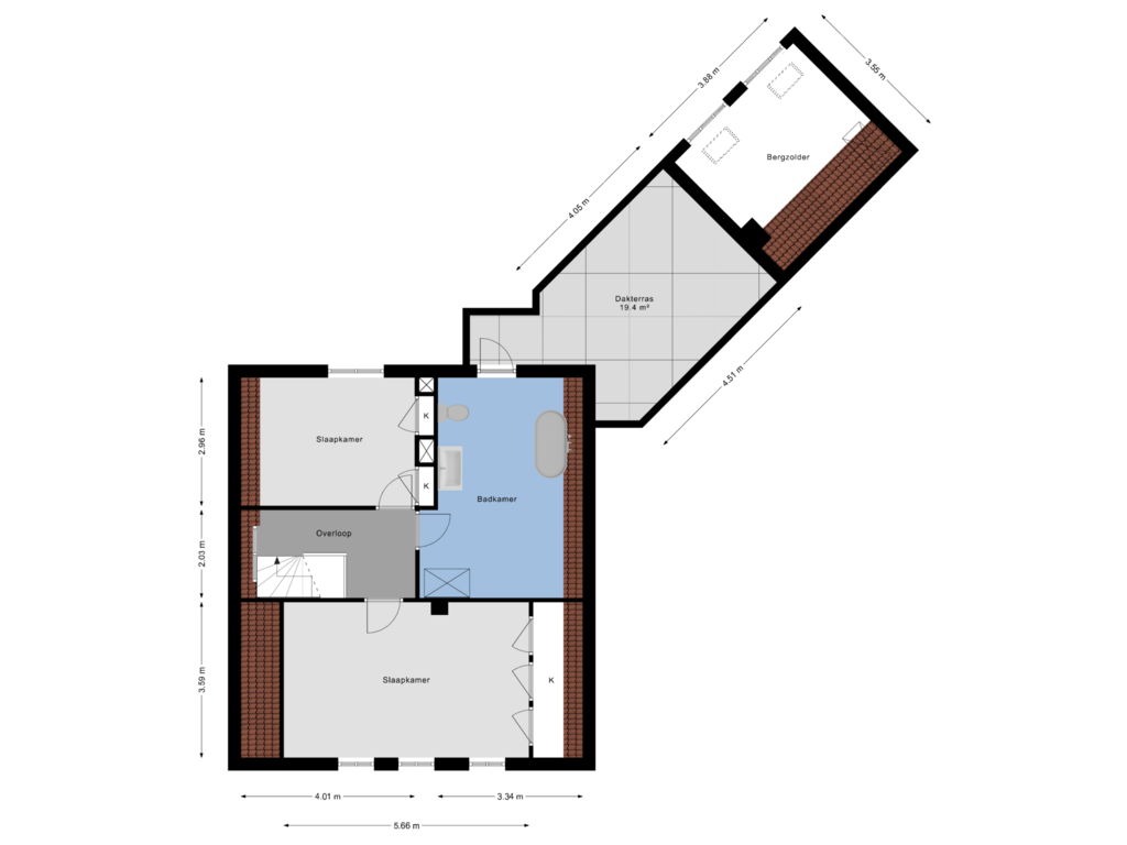 Bekijk plattegrond van 1e Verdieping van Pastoor de Bakkerstraat 2