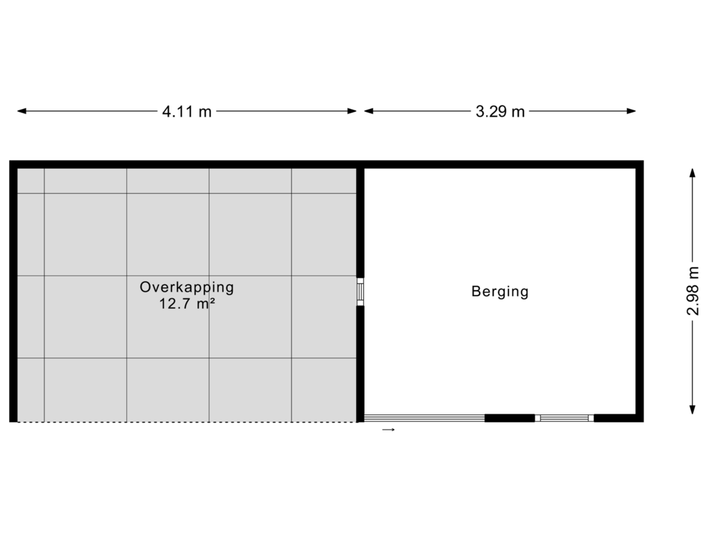 Bekijk plattegrond van Berging van Pastoor de Bakkerstraat 2