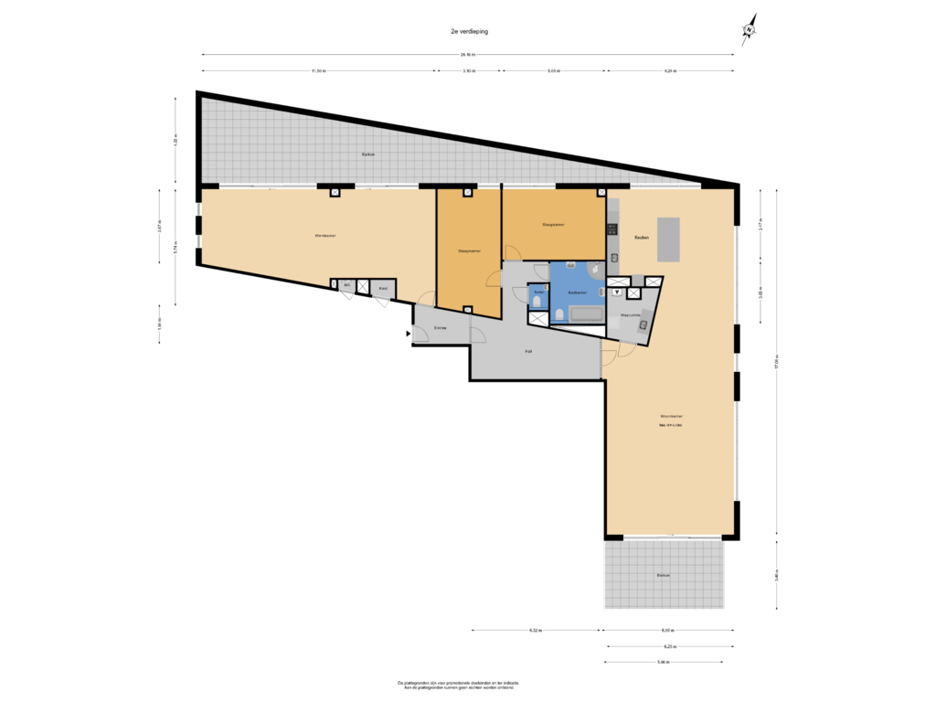 Bekijk plattegrond van 2e verdieping van Leeuwenburgh 48