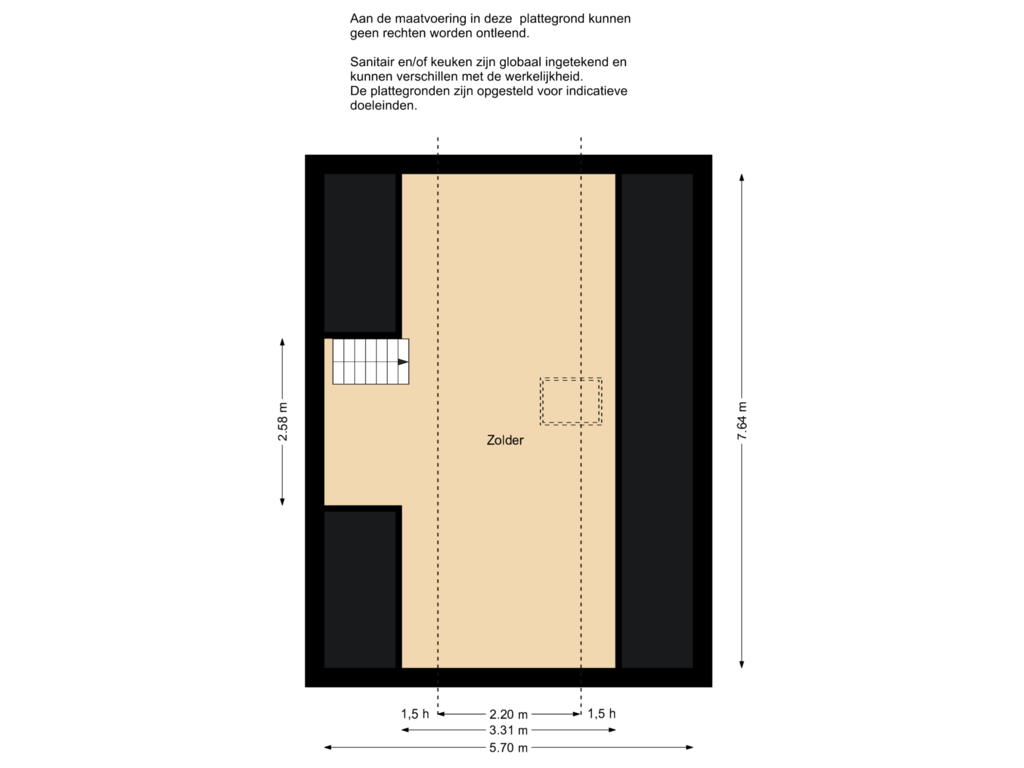 View floorplan of Tweede verdieping of Christiaan de Vrieslaan 32