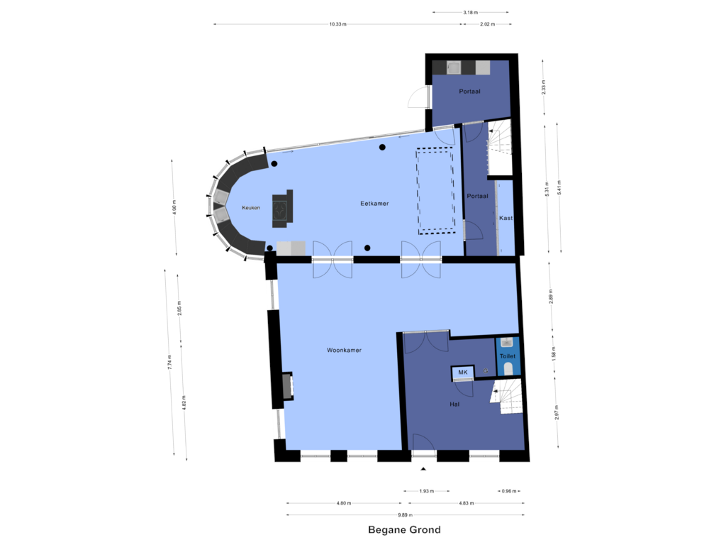 Bekijk plattegrond van Begane Grond van Emmasingel 71