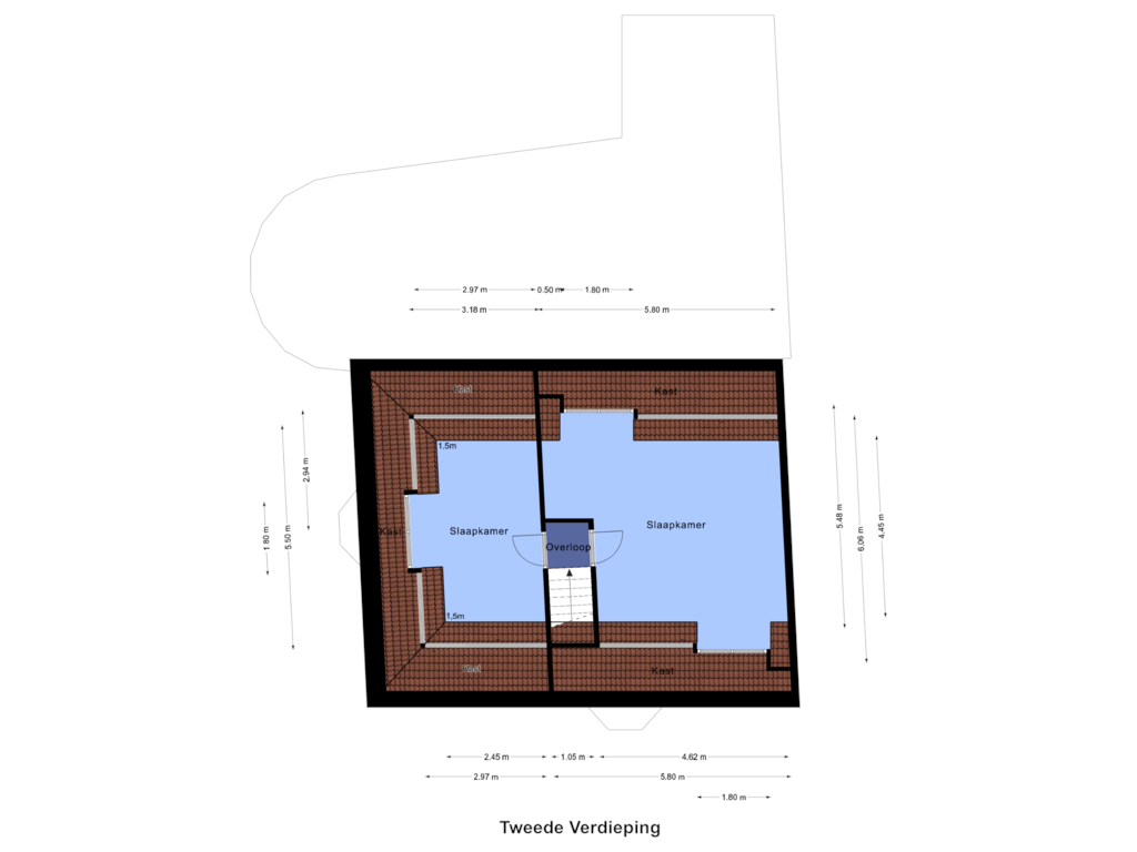 Bekijk plattegrond van Tweede Verdieping van Emmasingel 71