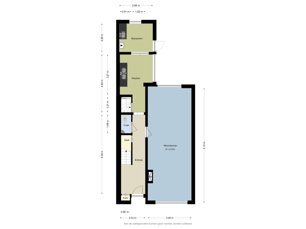 Bekijk plattegrond van Begane grond van Veldkampstraat 28