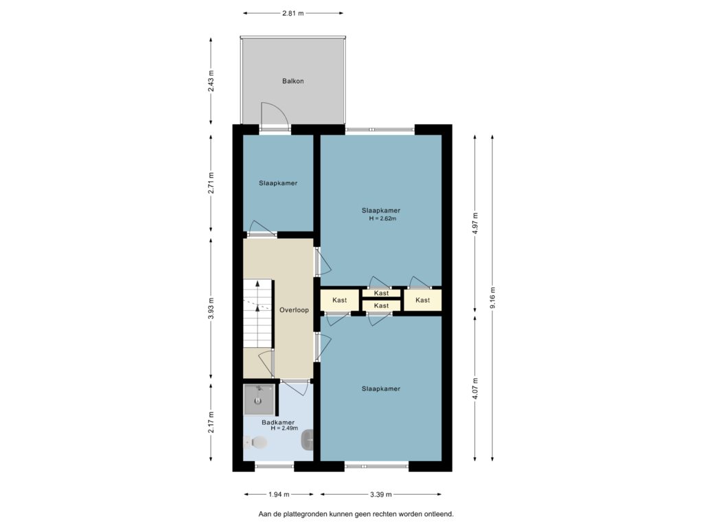 Bekijk plattegrond van Eerste verdieping van Veldkampstraat 28