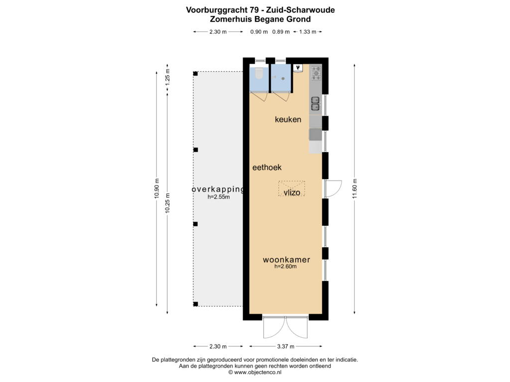 Bekijk plattegrond van ZOMERHUIS 1 van Voorburggracht 79