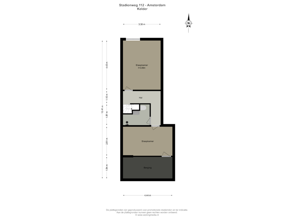 Bekijk plattegrond van Kelder van Stadionweg 112