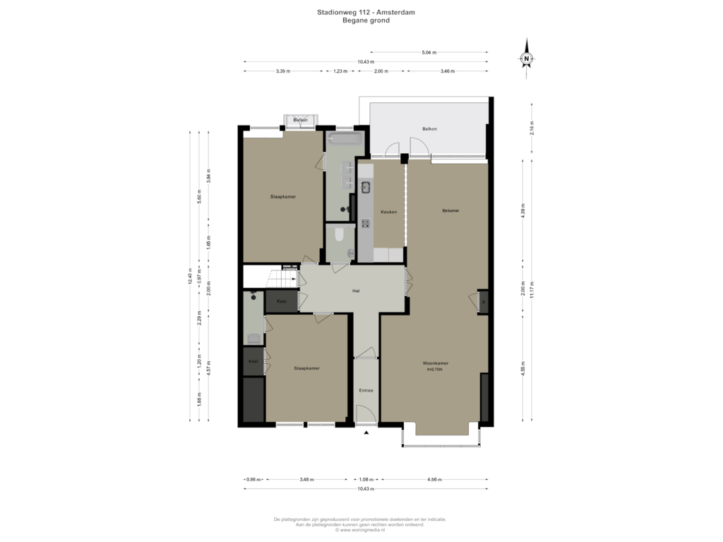 Bekijk plattegrond van Begane grond van Stadionweg 112