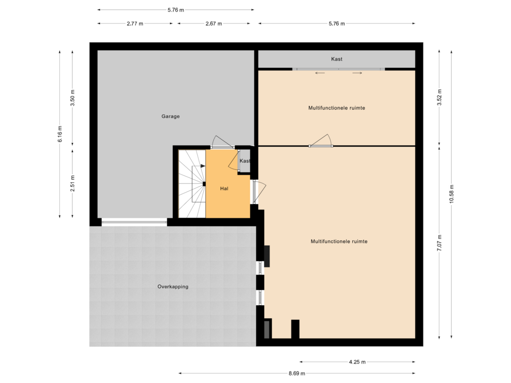 Bekijk plattegrond van Souterrain van Hofvliet 109