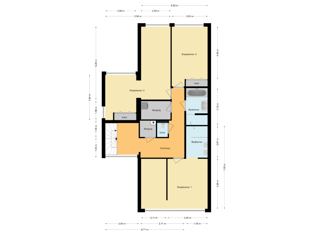 Bekijk plattegrond van Eerste Verdieping van Hofvliet 109