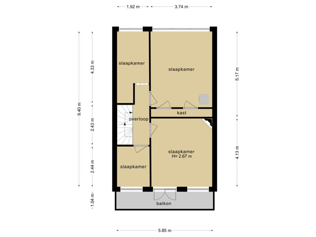 Bekijk plattegrond van 1e verdieping van West-Sidelinge 100