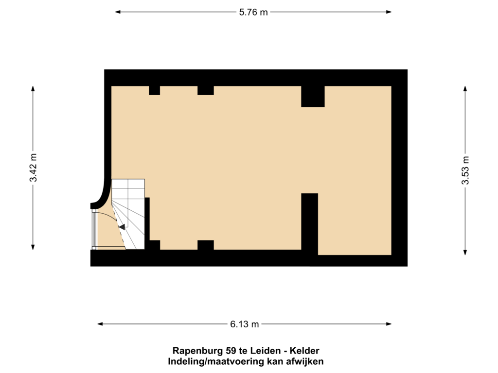 Bekijk plattegrond van Kelder van Rapenburg 59