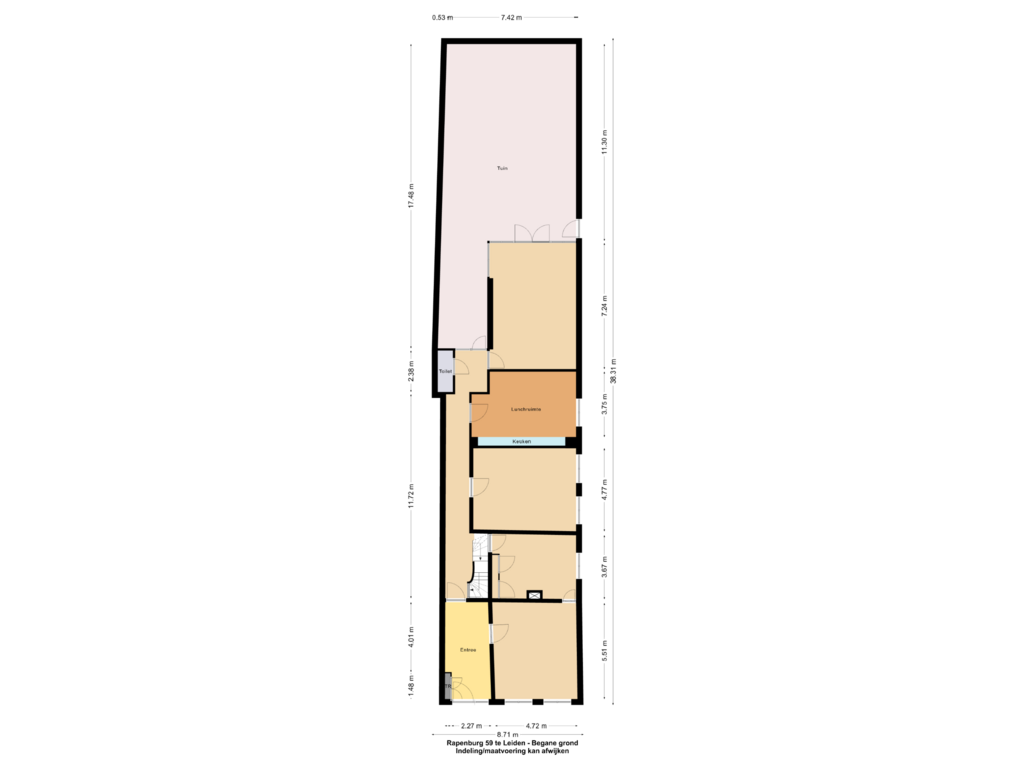 Bekijk plattegrond van Begane grond van Rapenburg 59