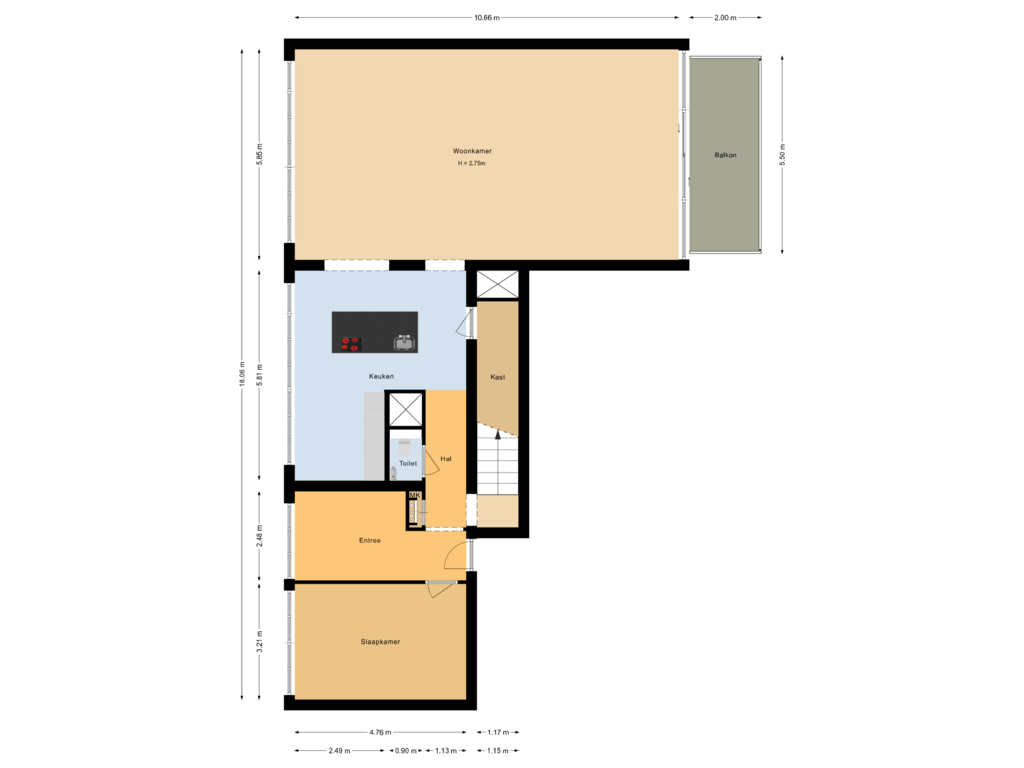 Bekijk plattegrond van Begane grond van Zilverparkkade 53