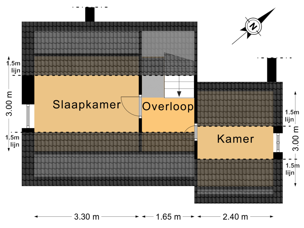 Bekijk plattegrond van 1e Verdieping van De Oere 14