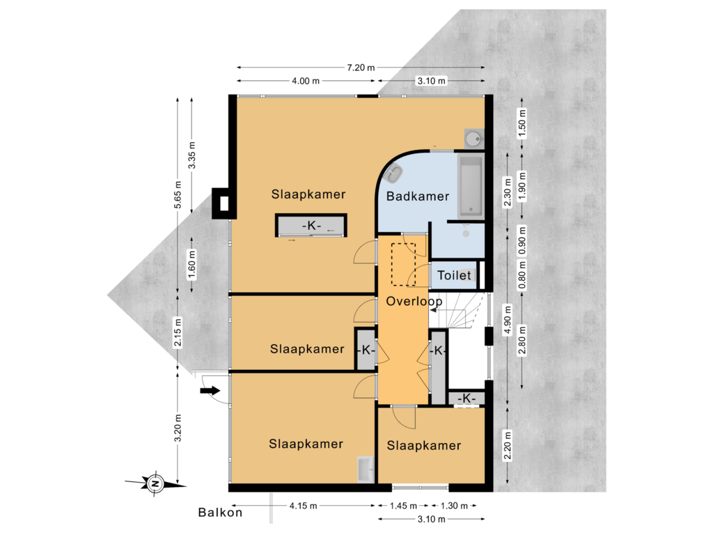 View floorplan of 1e Verdieping of Boelenkamp 18