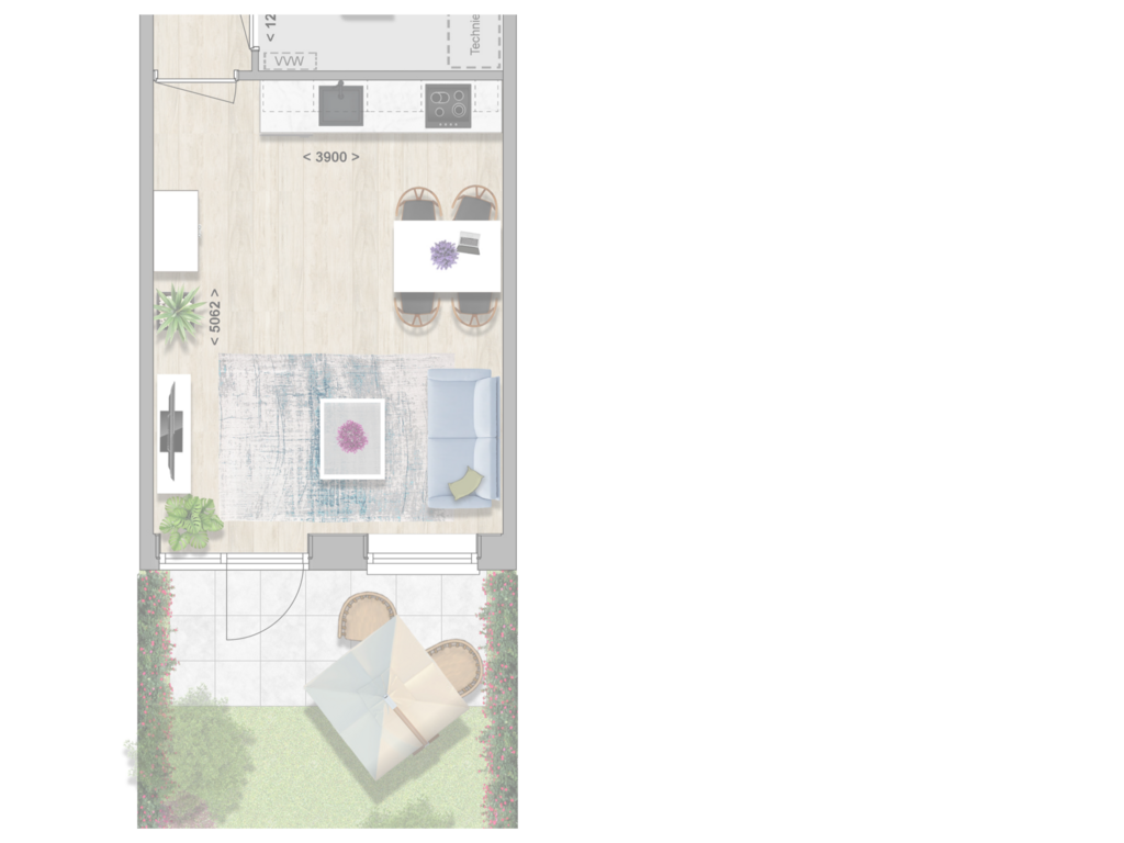 View floorplan of First floor of Type 1 (Bouwnr. 6)