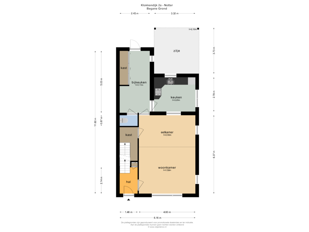 Bekijk plattegrond van BEGANE GROND van Klokkendijk 2-A