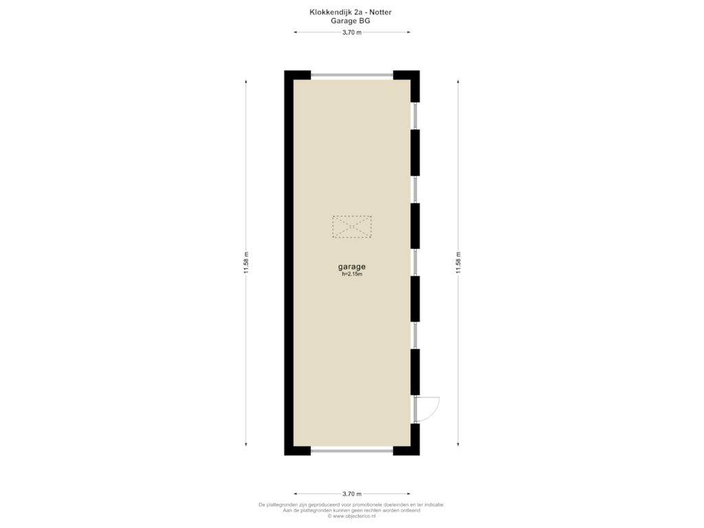 Bekijk plattegrond van GARAGE BG van Klokkendijk 2-A