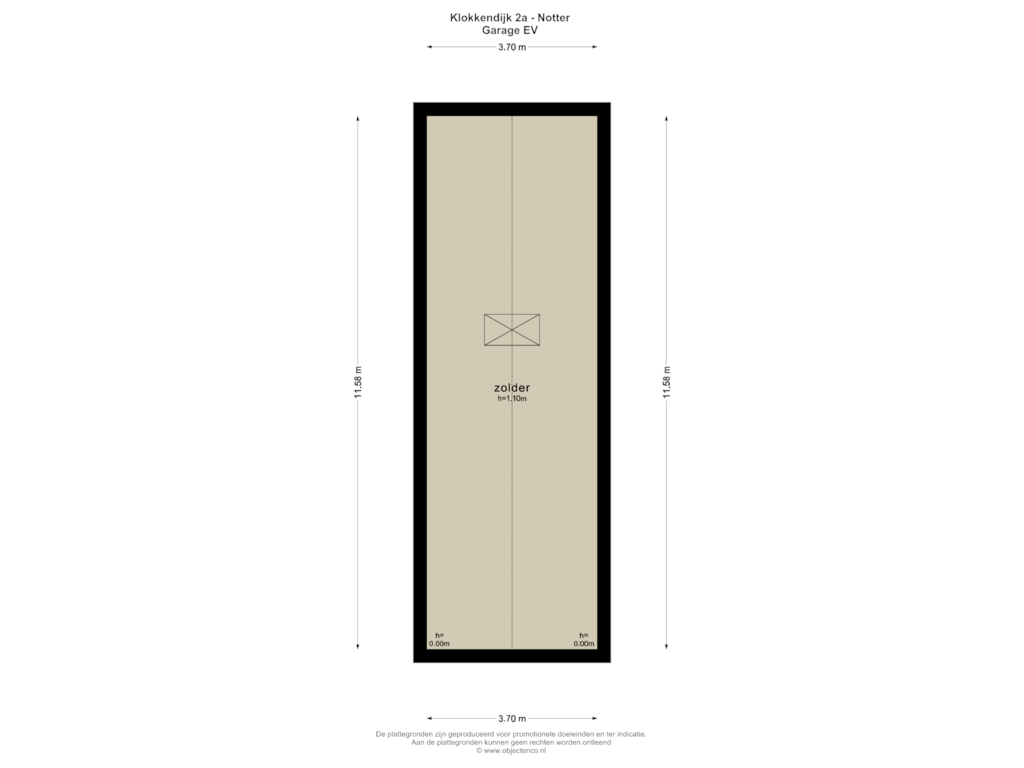 Bekijk plattegrond van GARAGE EV van Klokkendijk 2-A