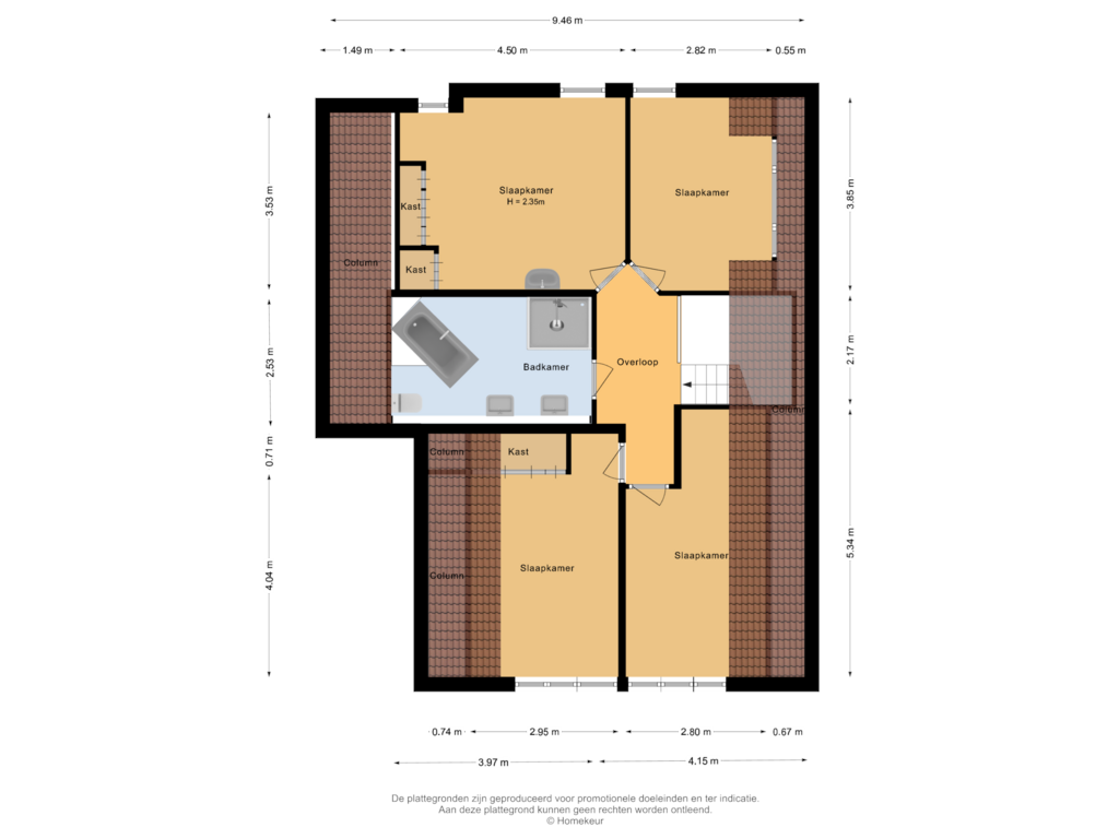 View floorplan of Eerste Verdieping of Uilenbroekstraat 84