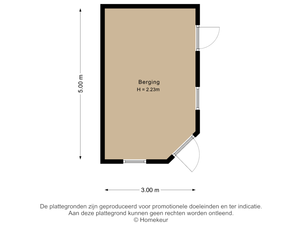 View floorplan of Berging of Uilenbroekstraat 84