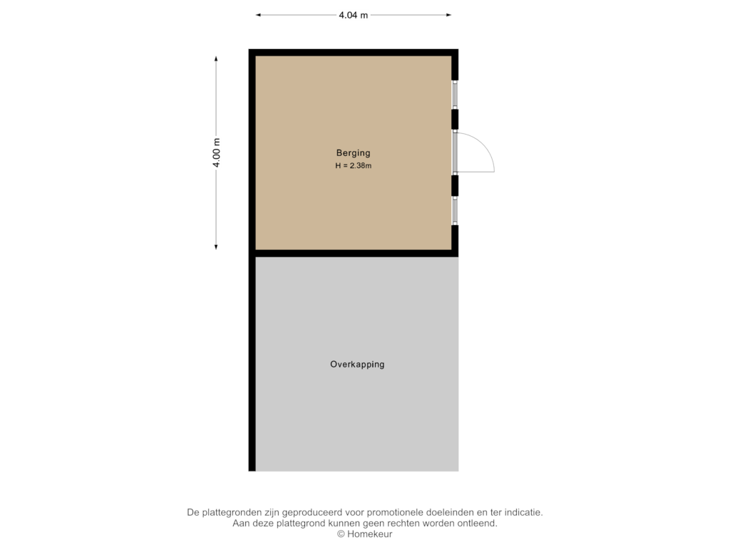 View floorplan of Berging 2 of Uilenbroekstraat 84