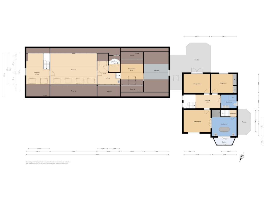 View floorplan of 1e Verdieping of Delftsestraatweg 51