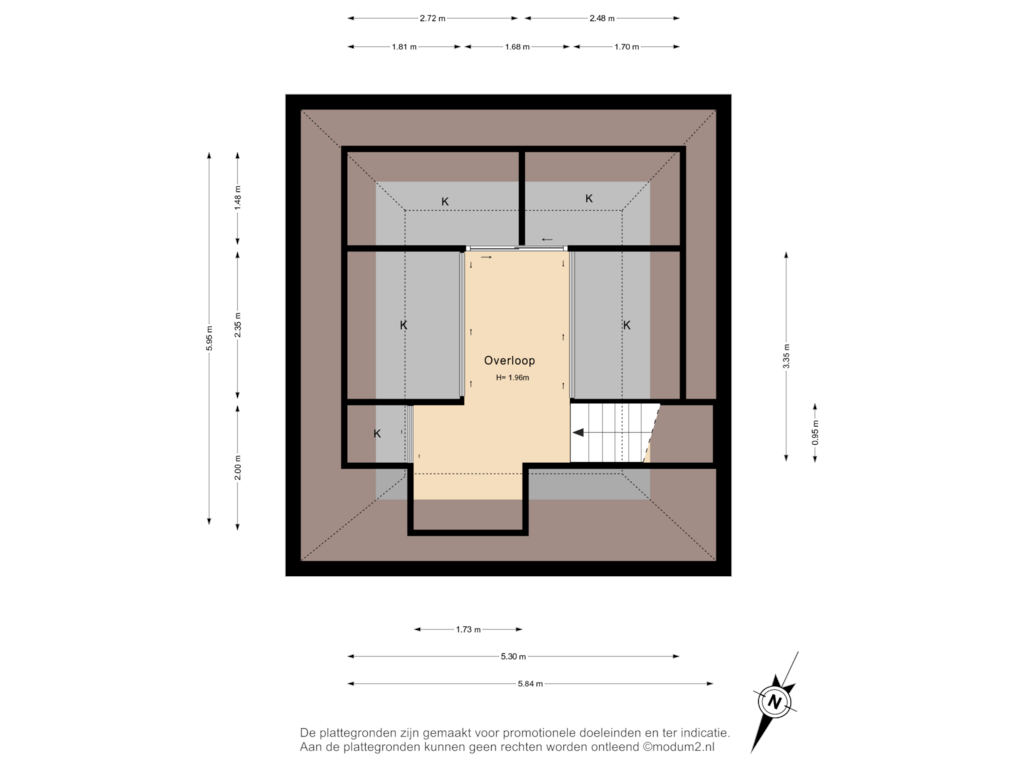 View floorplan of 2e verdieping of Delftsestraatweg 51