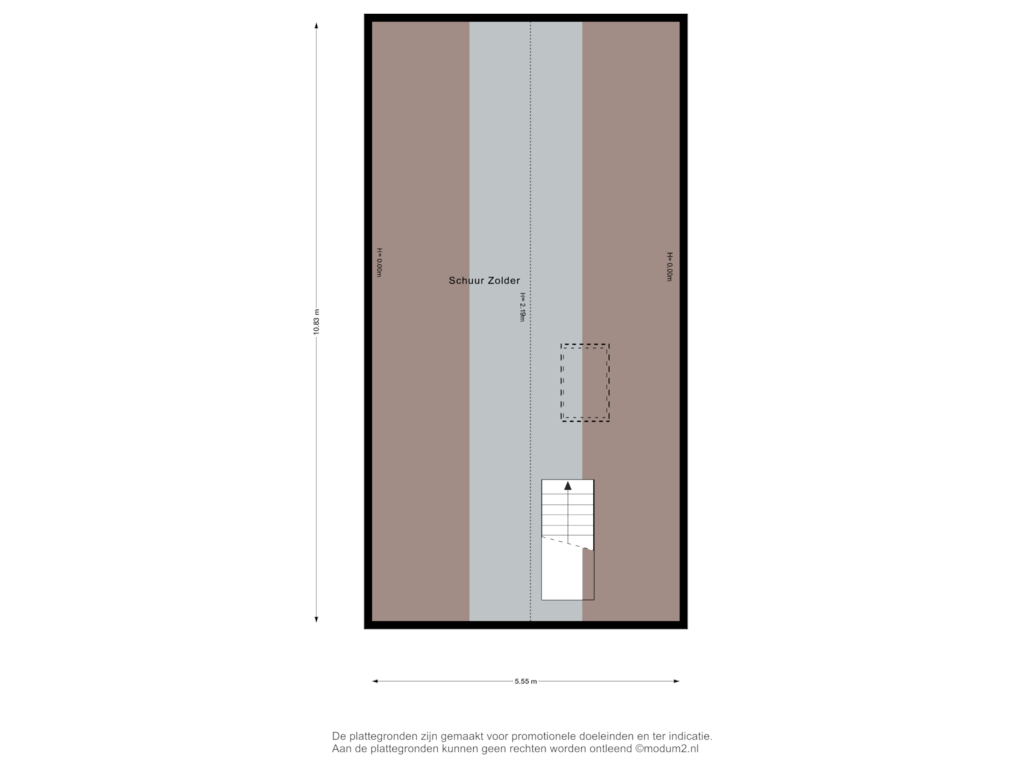 View floorplan of Schuur zolder of Delftsestraatweg 51