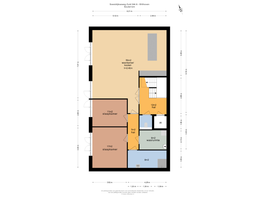 View floorplan of SOUTERRAIN of Soestdijkseweg Zuid 244-C