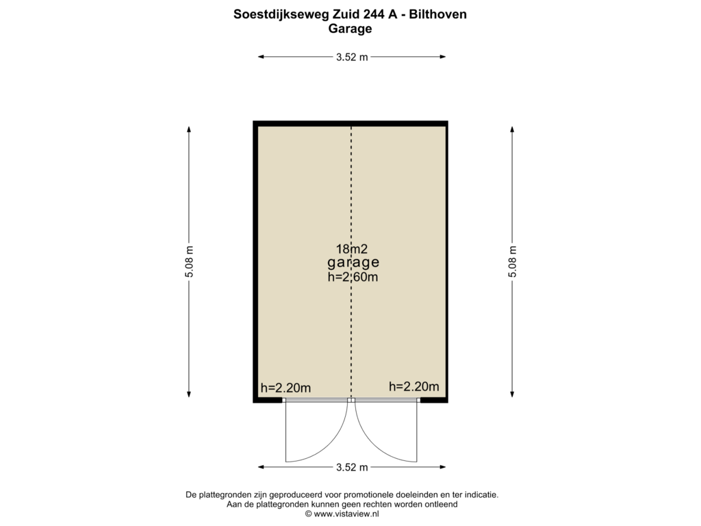 View floorplan of GARAGE of Soestdijkseweg Zuid 244-C