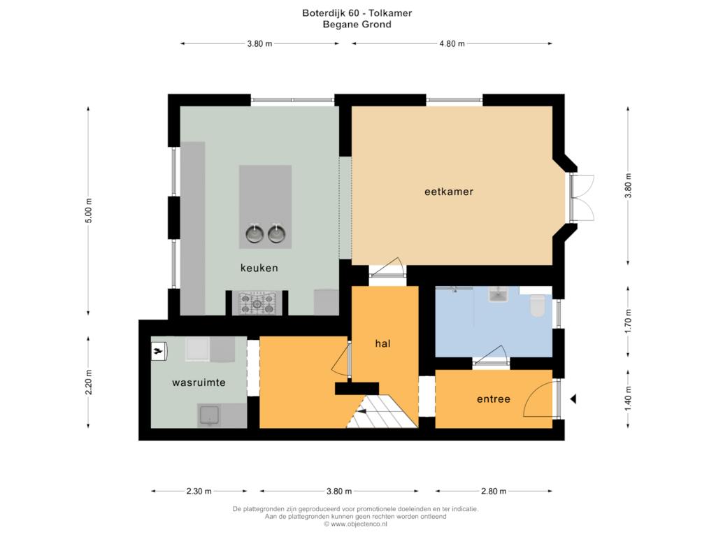 Bekijk plattegrond van BEGANE GROND van Boterdijk 60