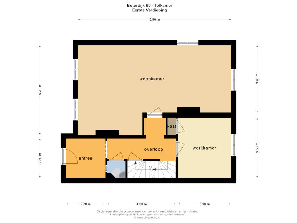 Bekijk plattegrond van EERSTE VERDIEPING van Boterdijk 60