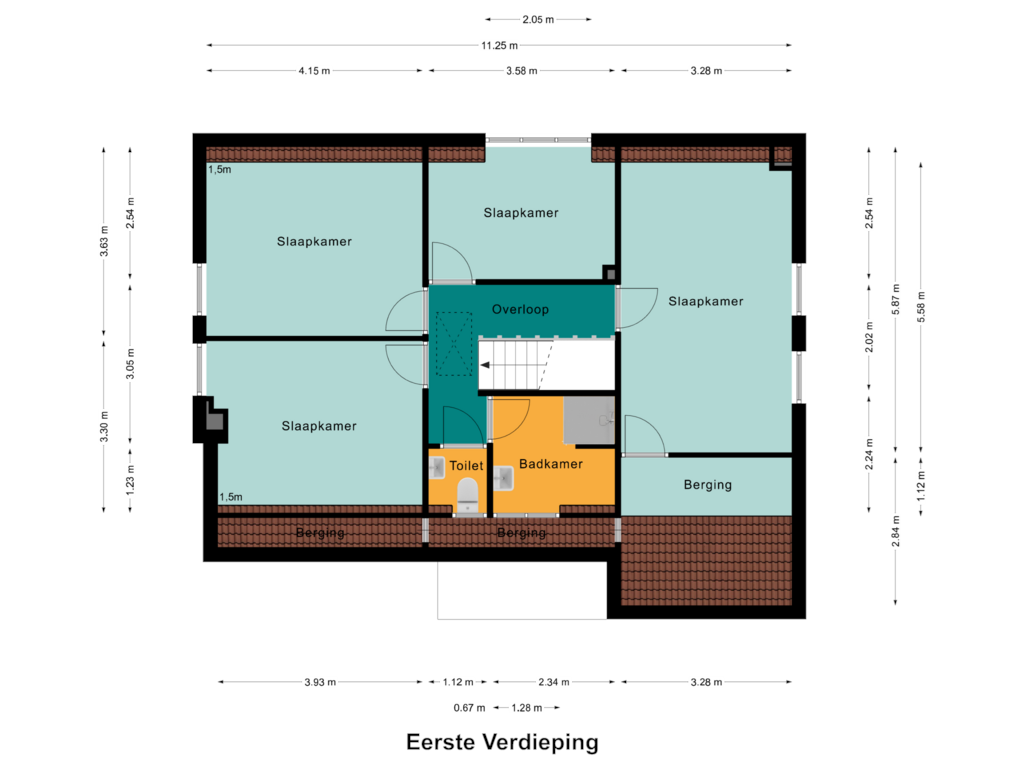 Bekijk plattegrond van Eerste Verdieping van Hoebensstraat 4