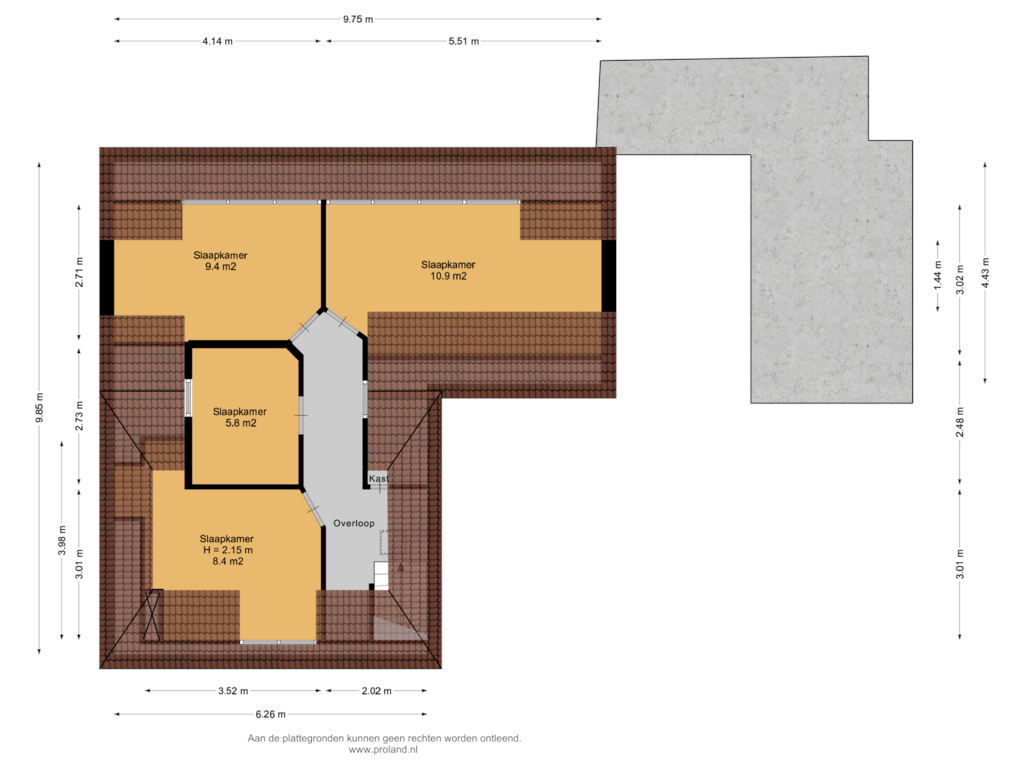 View floorplan of 1e Verdieping of Nieuwebildtdijk 206