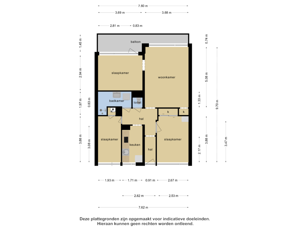 Bekijk plattegrond van Appartement van Langswater 326