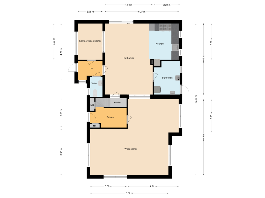 Bekijk plattegrond van Begane grond van Gosem Engelsstraat 16