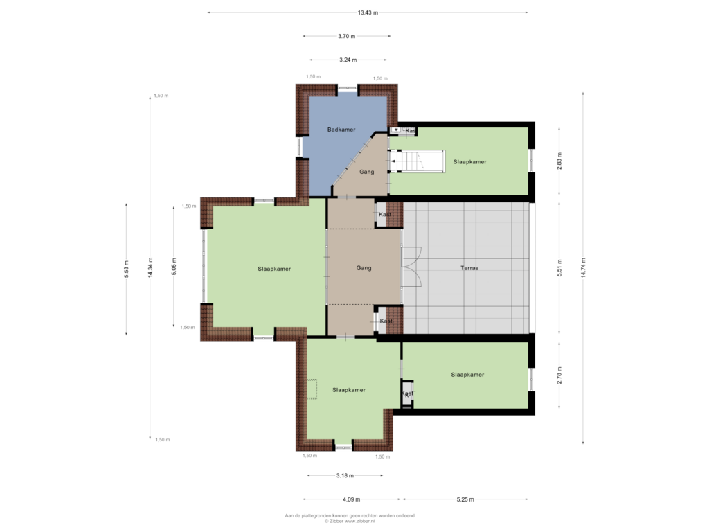 Bekijk plattegrond van Tweede verdieping van Leeghwaterstraat 9-A