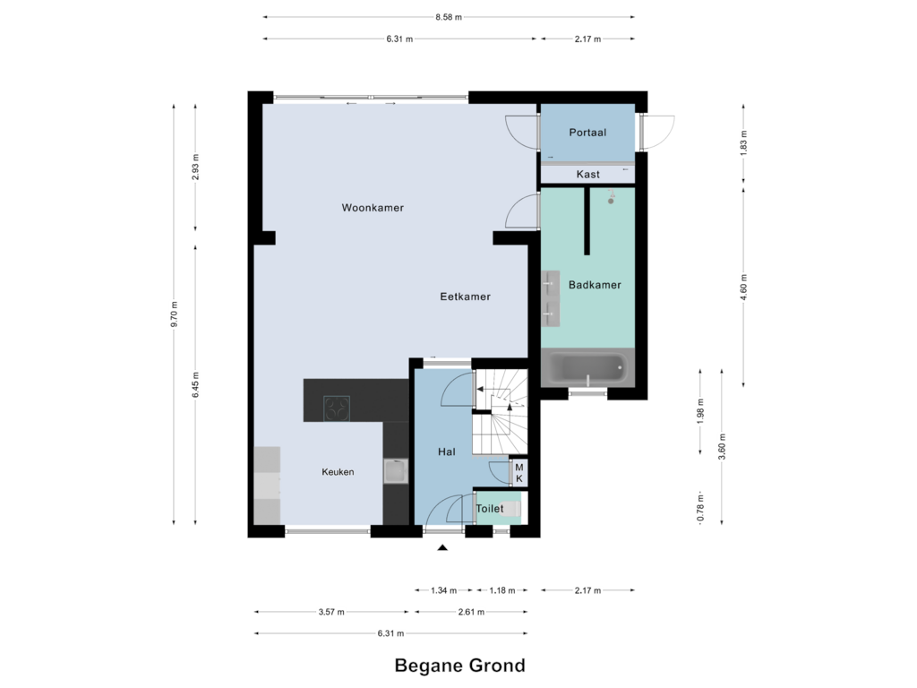 View floorplan of Begane Grond of Pastoor Pielsstraat 2