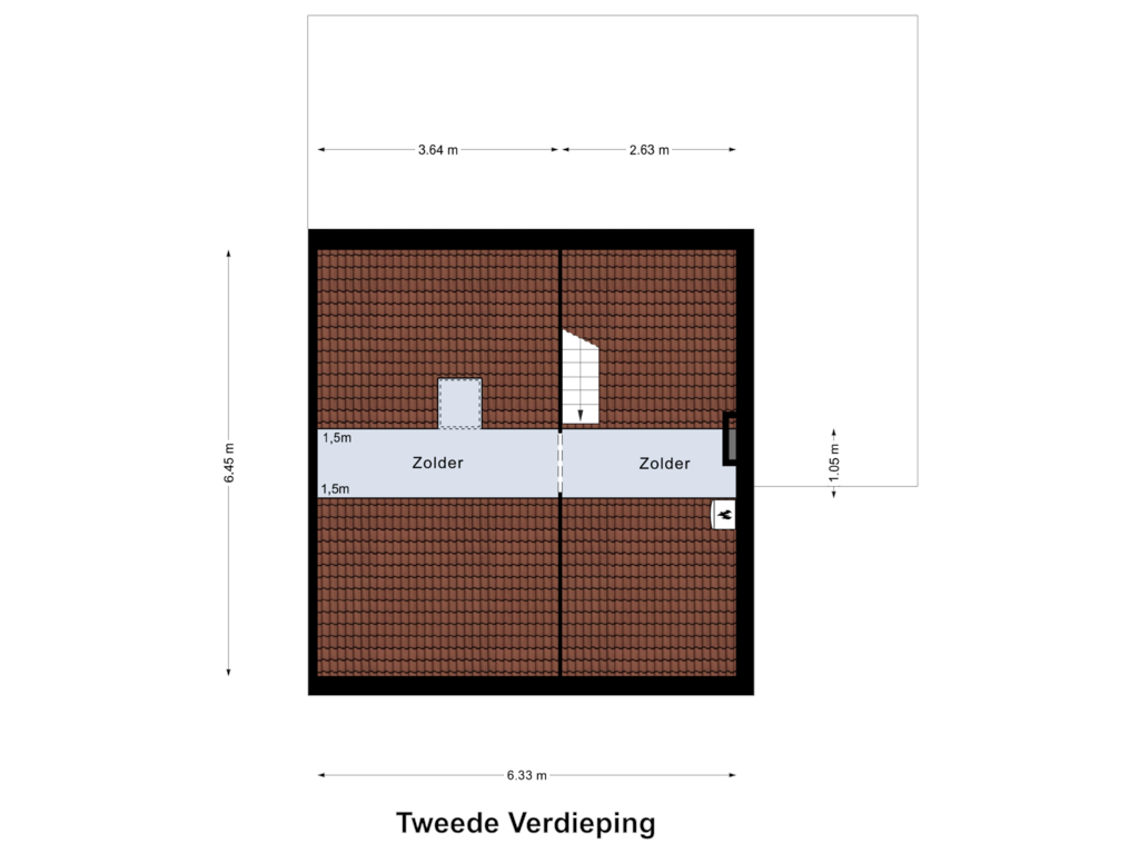 View floorplan of Tweede Verdieping of Pastoor Pielsstraat 2