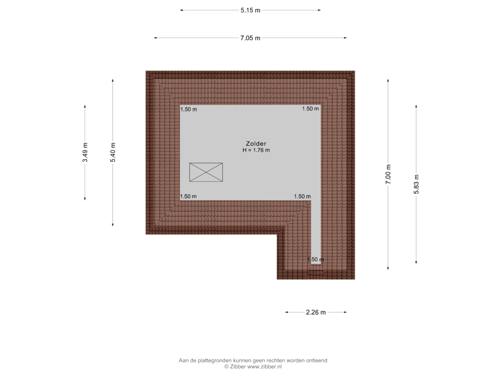 Bekijk plattegrond van TWEEDE VERDIEPING van Dorpsstraat 616