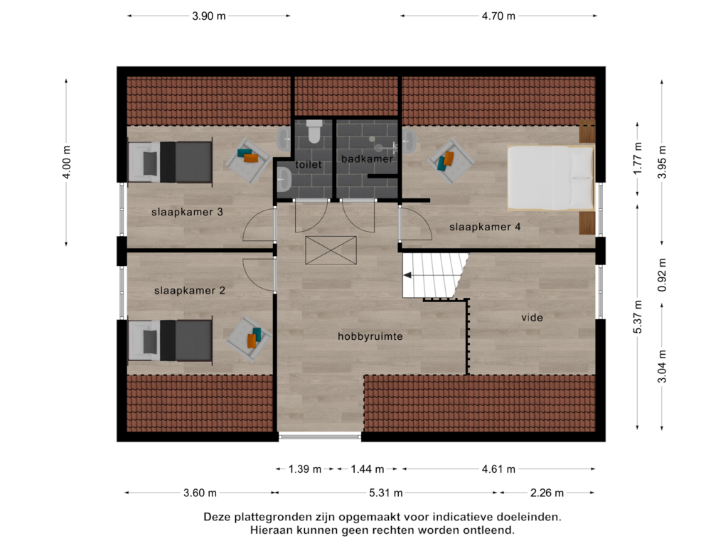 Bekijk plattegrond van 1e verdieping van Westhavendijk 98