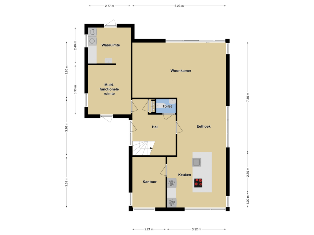 View floorplan of Begane grond of Noordereiland 14